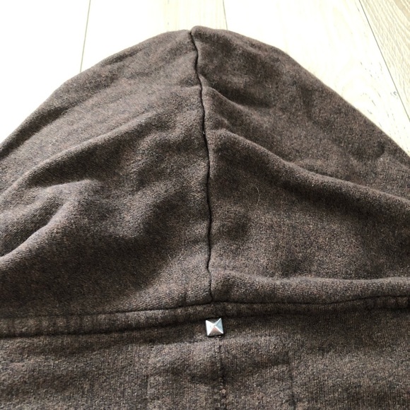 Aritzia Wilfred Free Rousseau Zip Hooded Sweatshirt Snaps in Brown Size L - Picture 6 of 11